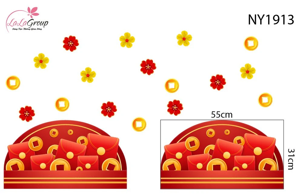 Decal Trang Trí Tết Bao Lì Xì Phú Quý