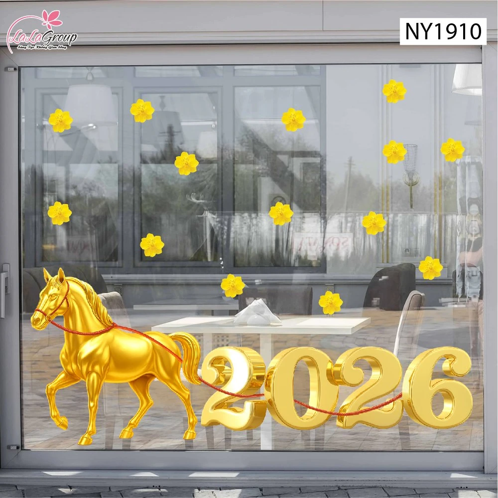 Decal Trang Trí Tết Bính Ngọ Rước Lộc 2026