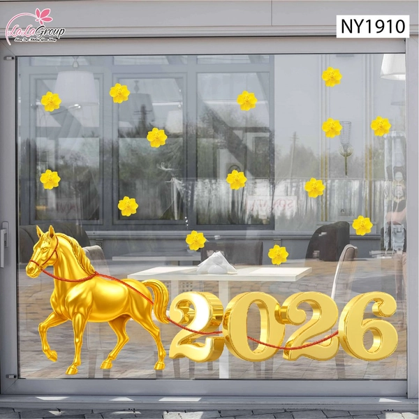 Combo Decal Trang Trí Tết Bính Ngọ Rước Lộc 2026