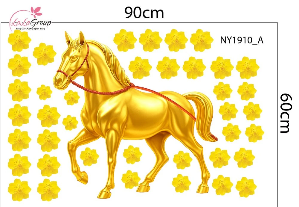 Decal Trang Trí Tết Bính Ngọ Rước Lộc 2026