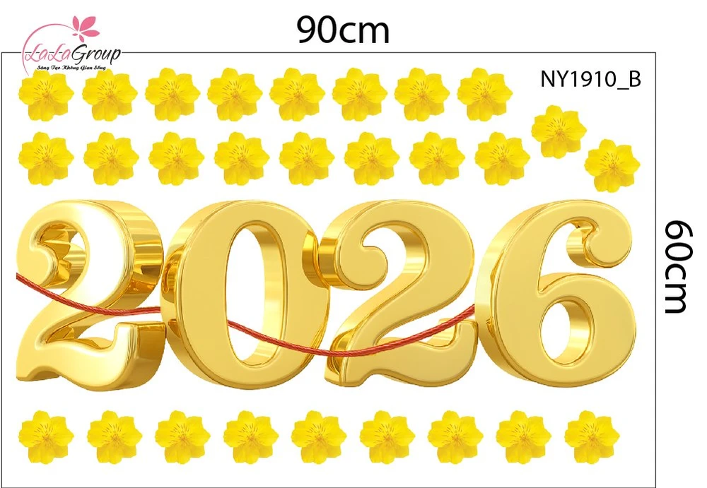 Decal Trang Trí Tết Bính Ngọ Rước Lộc 2026