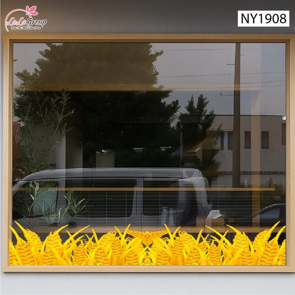 Decal Trang Trí Tết Chân Tường Lúa Mạch Vàng