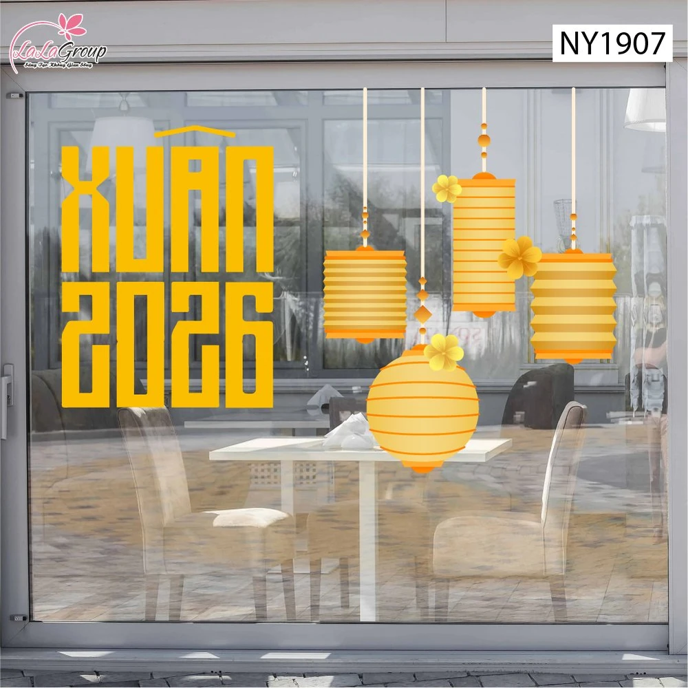 Decal Trang Trí Tết Xuân 2026 Và Lồng Đèn