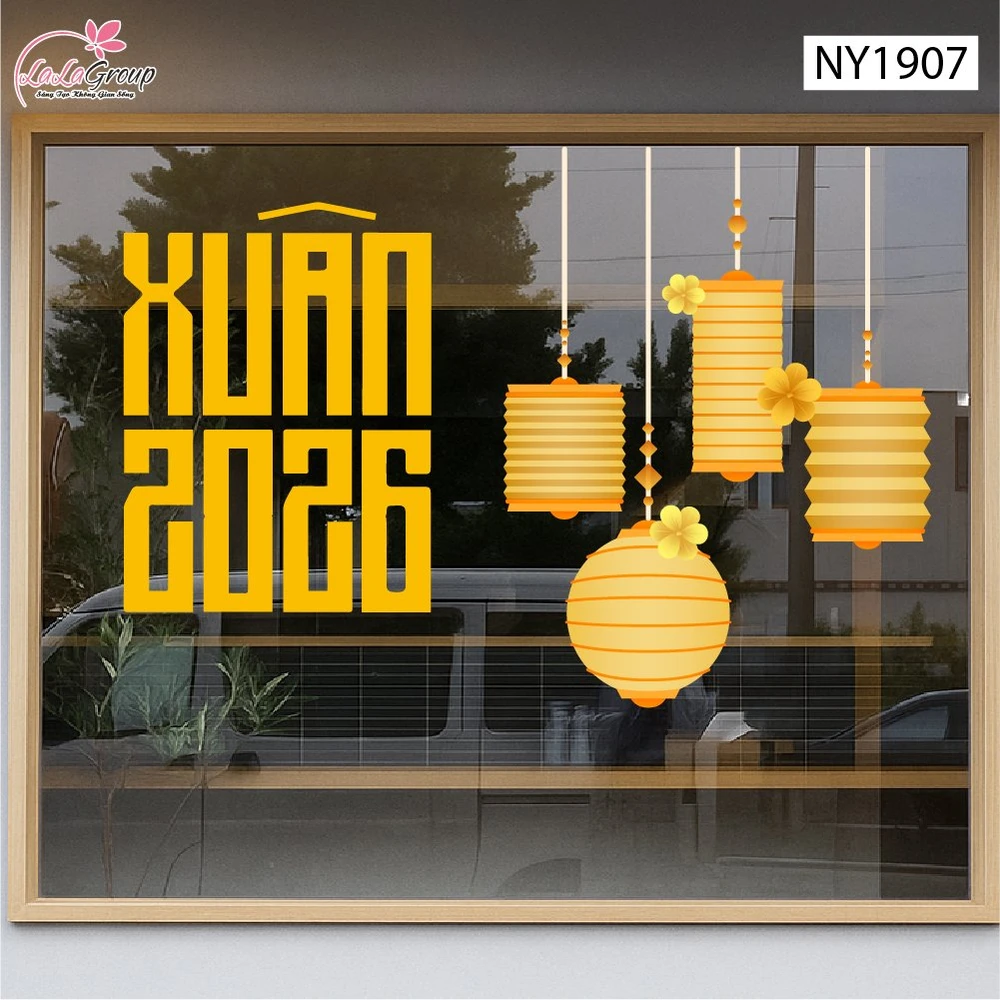 Decal Trang Trí Tết Xuân 2026 Và Lồng Đèn