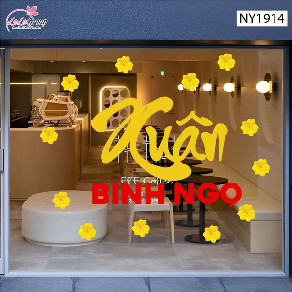 Decal Trang Trí Tết Xuân Bính Ngọ Cát Tường