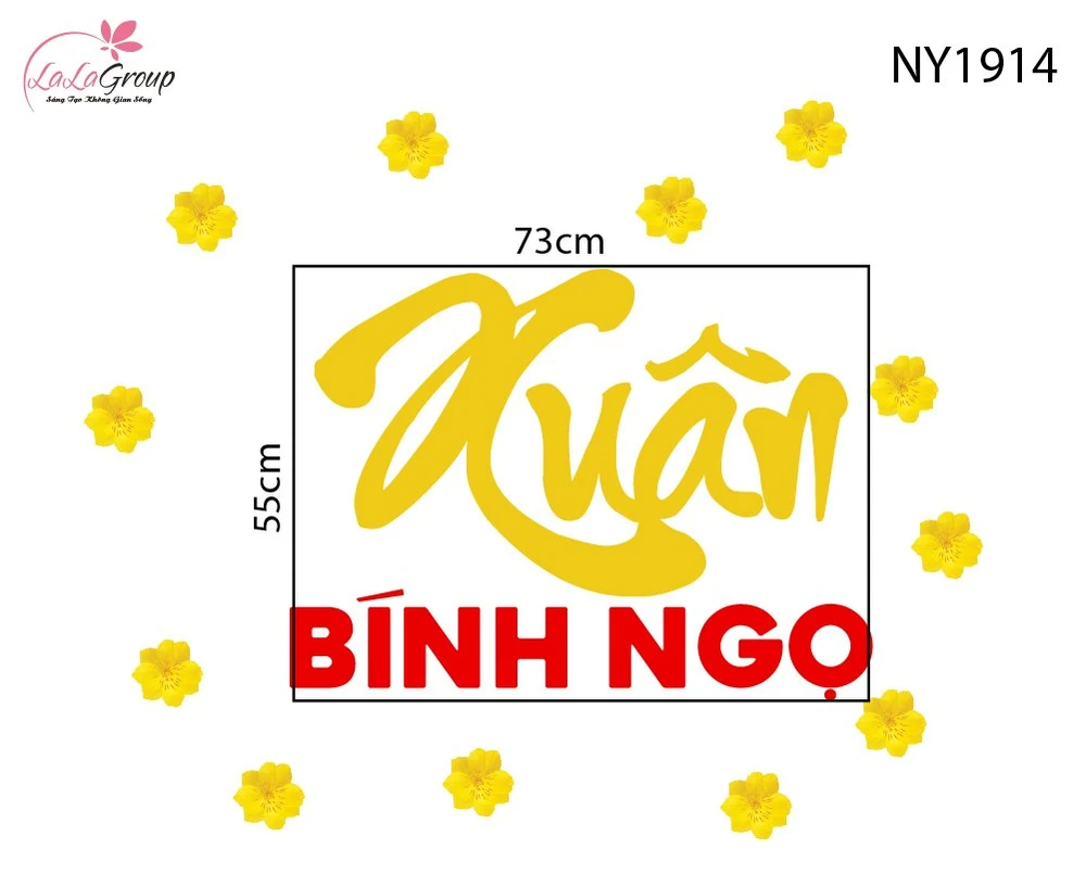 Decal Trang Trí Tết Xuân Bính Ngọ Cát Tường
