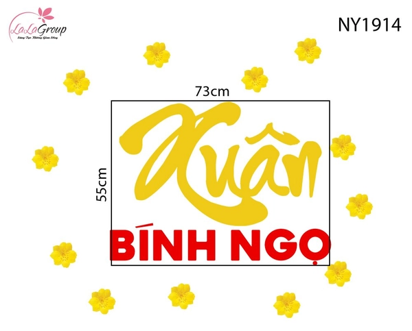 Decal Trang Trí Tết Xuân Bính Ngọ Cát Tường