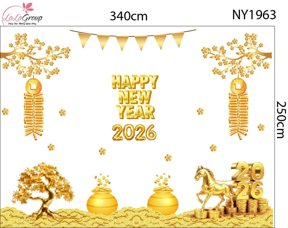 Combo Decal Trang Trí Tết Cây Thần Tài 2026