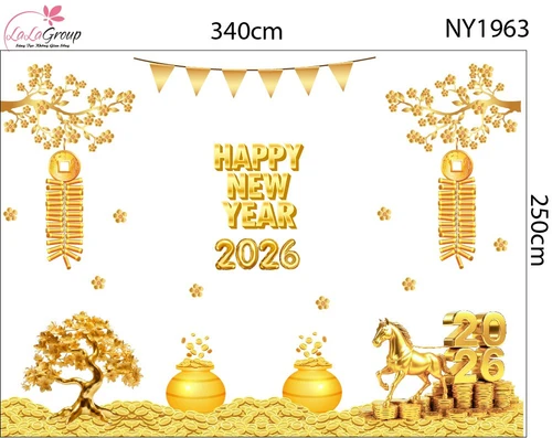 Combo Decal Trang Trí Tết Cây Thần Tài 2026
