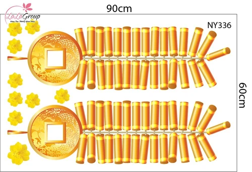 Combo Decal Trang Trí Tết Cây Thần Tài 2026