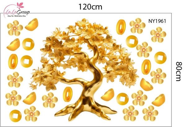 Combo Decal Trang Trí Tết Cây Thần Tài 2026