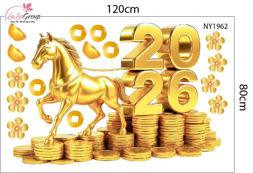 Combo Decal Trang Trí Tết Cây Thần Tài 2026