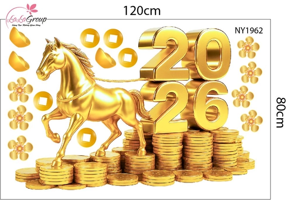 Combo Decal Trang Trí Tết Cây Thần Tài 2026