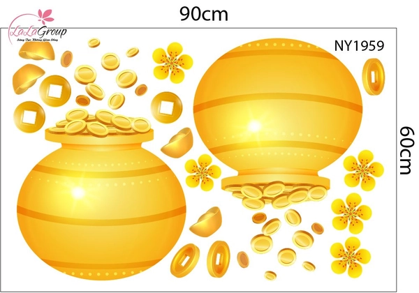 Combo Decal Trang Trí Tết Cây Thần Tài 2026