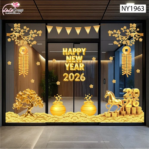 Combo Decal Trang Trí Tết Cây Thần Tài 2026