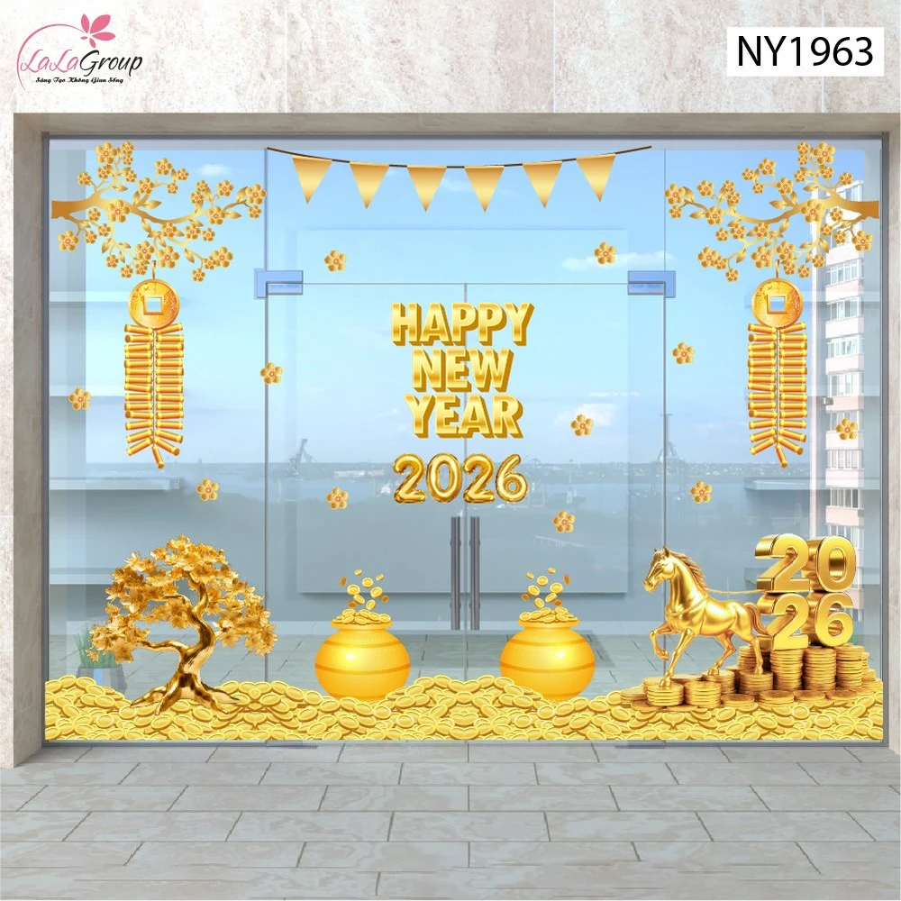 Combo Decal Trang Trí Tết Cây Thần Tài 2026