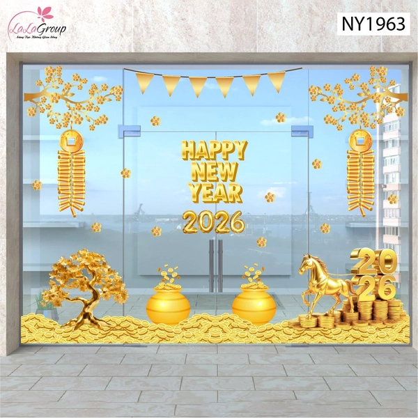 Combo Decal Trang Trí Tết Cây Thần Tài 2026