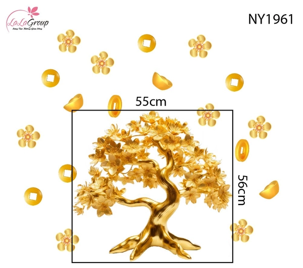 Decal Trang Trí Tết Cây Kim Tài An Khang