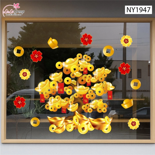 Decal Trang Trí Tết Cây Kim Tài Phú Quý