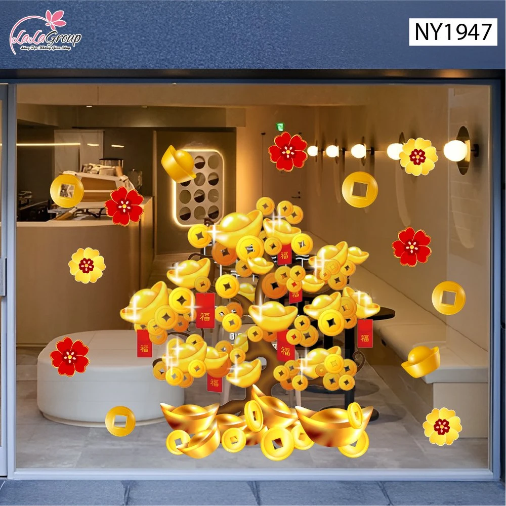 Decal Trang Trí Tết Cây Kim Tài Phú Quý