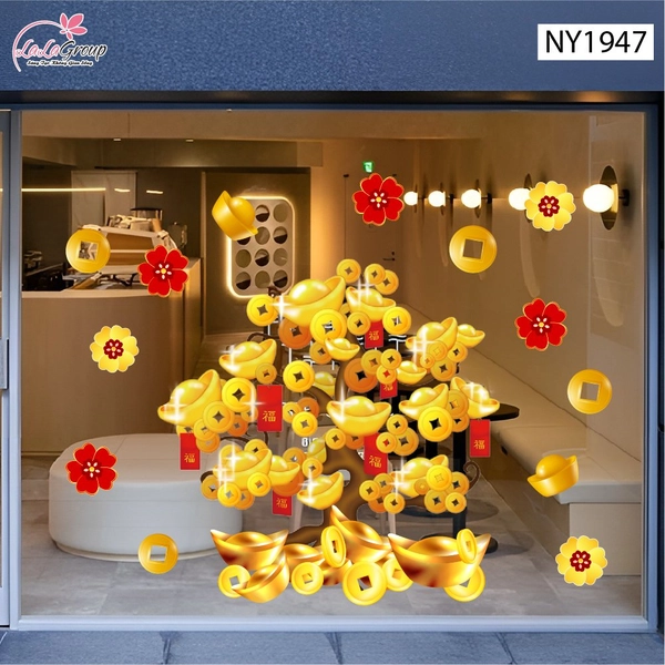 Decal Trang Trí Tết Cây Kim Tài Phú Quý