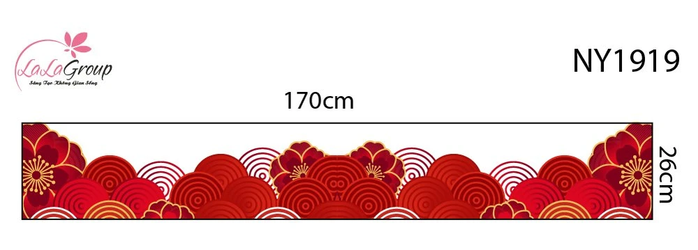 Decal Trang Trí Tết Chân Tường Hoa Đỏ Tài Lộc