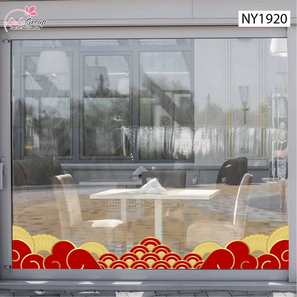 Decal Trang Trí Tết Chân Tường Mây Hoàng Kim