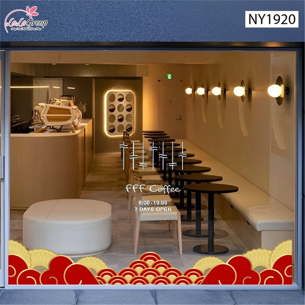 Decal Trang Trí Tết Chân Tường Mây Hoàng Kim