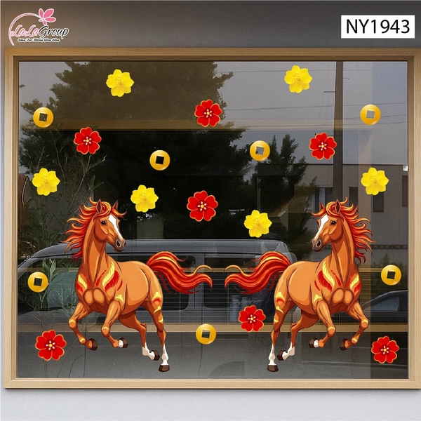 Decal Trang Trí Tết Song Mã Đón Xuân