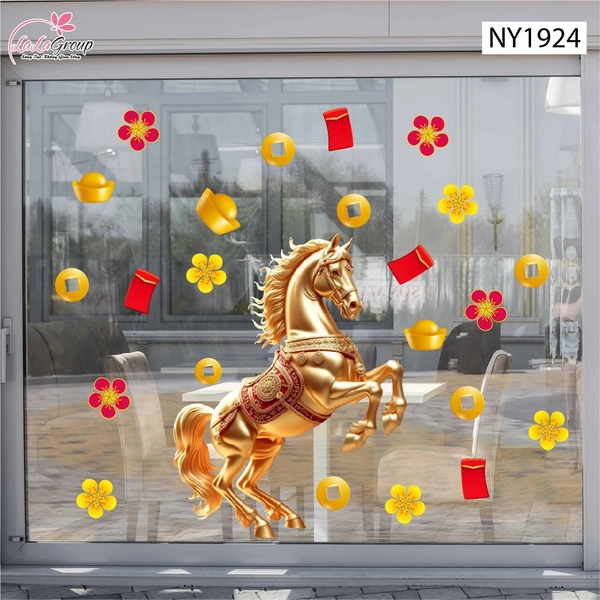 Decal Trang Trí Tết Tuấn Mã Kim Tài