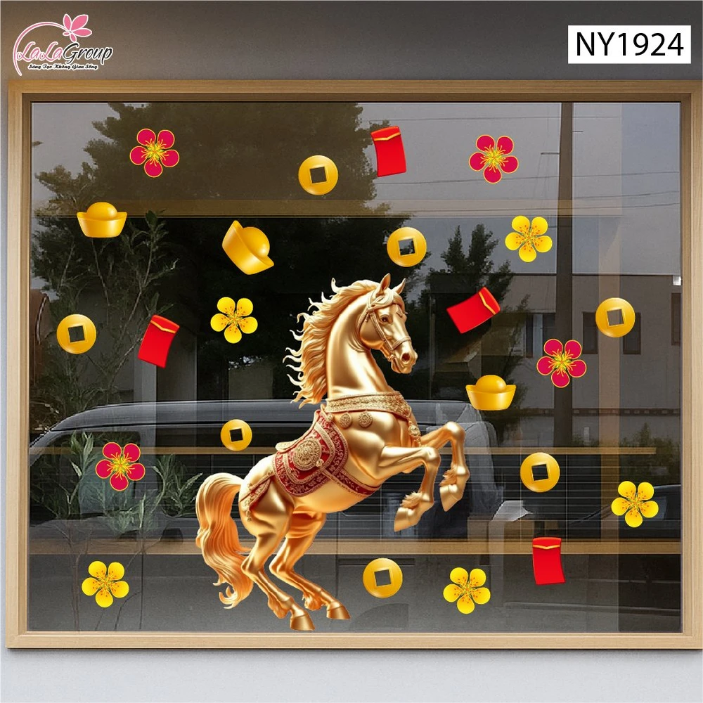 Decal Trang Trí Tết Tuấn Mã Kim Tài