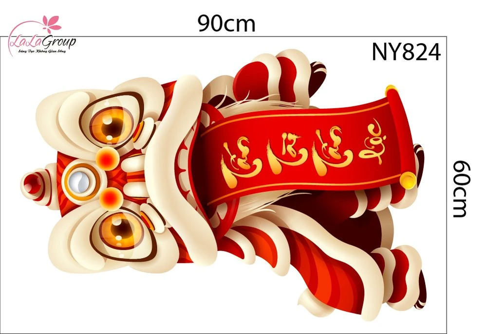 Combo Decal Trang Trí Tết Thần Tài Chúc Mừng Năm Mới Tấn Tài Tấn Lộc