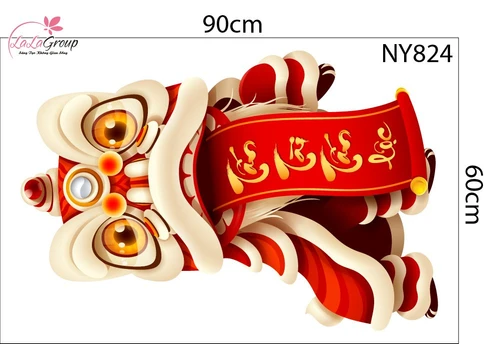 Combo Decal Trang Trí Tết Thần Tài Chúc Mừng Năm Mới Tấn Tài Tấn Lộc