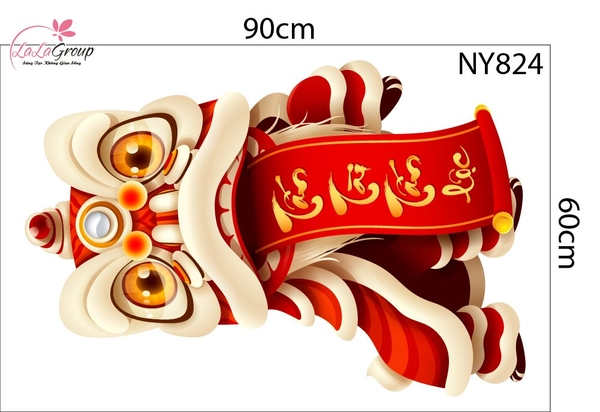 Combo Decal Trang Trí Tết Thần Tài Chúc Mừng Năm Mới Tấn Tài Tấn Lộc