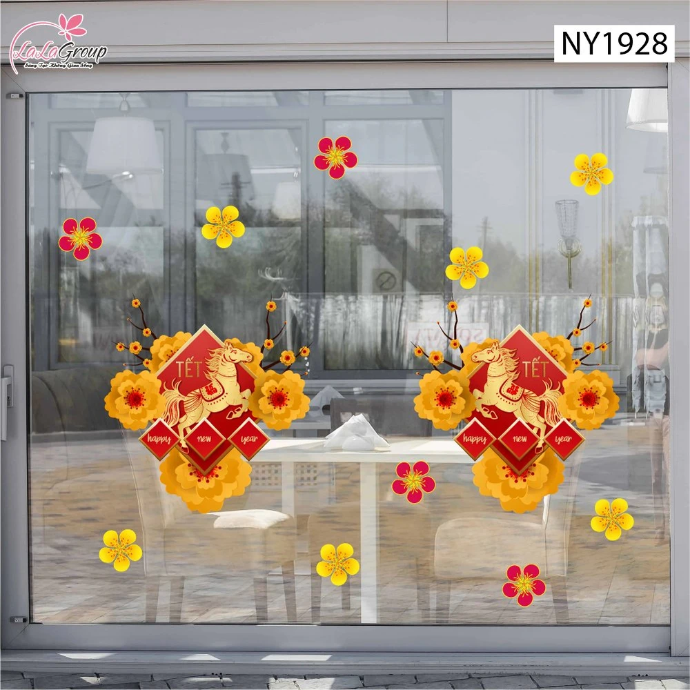 Decal Trang Trí Tết Happy New Year 2026 Tài Lộc Dồi Dào