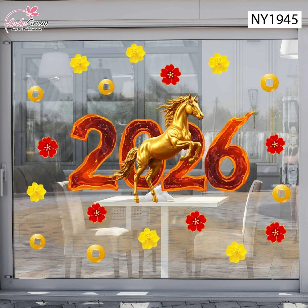 Decal Trang Trí Tết Tuấn Mã 2026