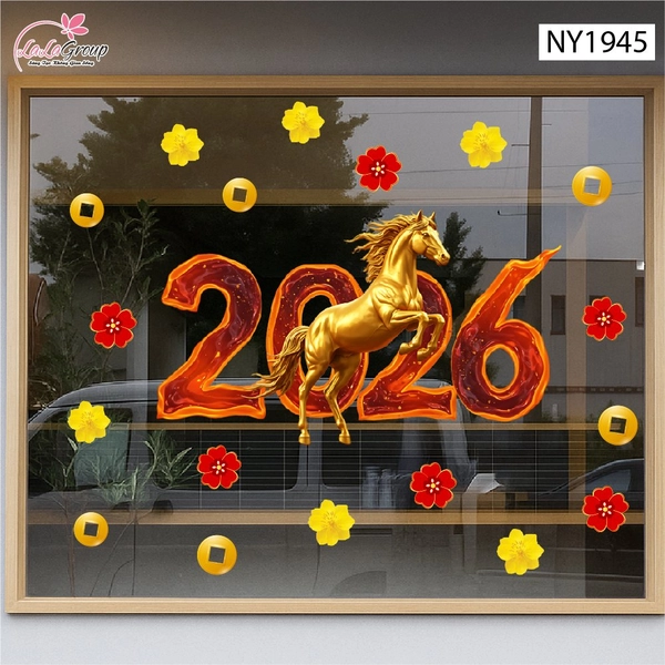 Decal Trang Trí Tết Tuấn Mã 2026