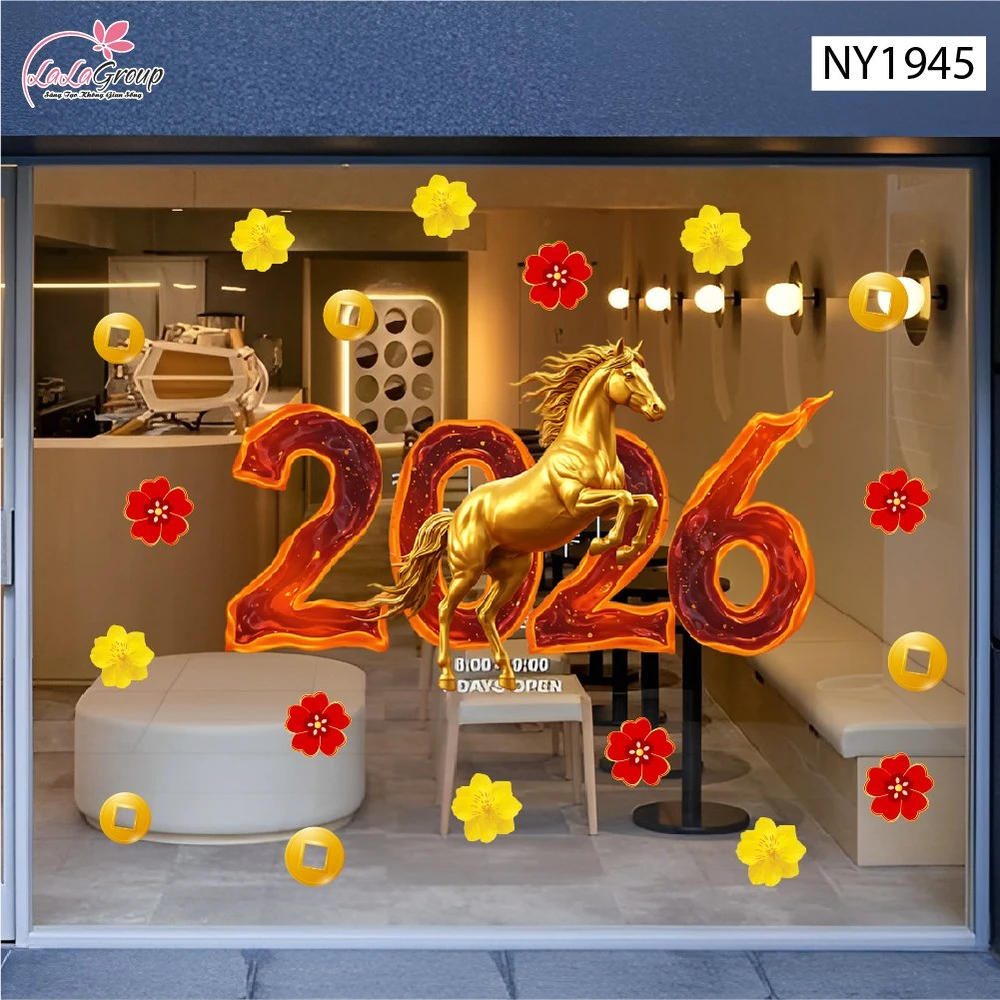 Decal Trang Trí Tết Tuấn Mã 2026