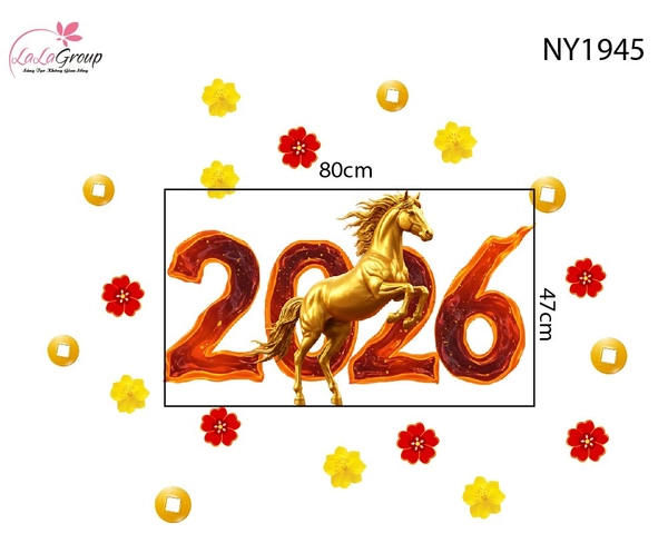 Decal Trang Trí Tết Tuấn Mã 2026