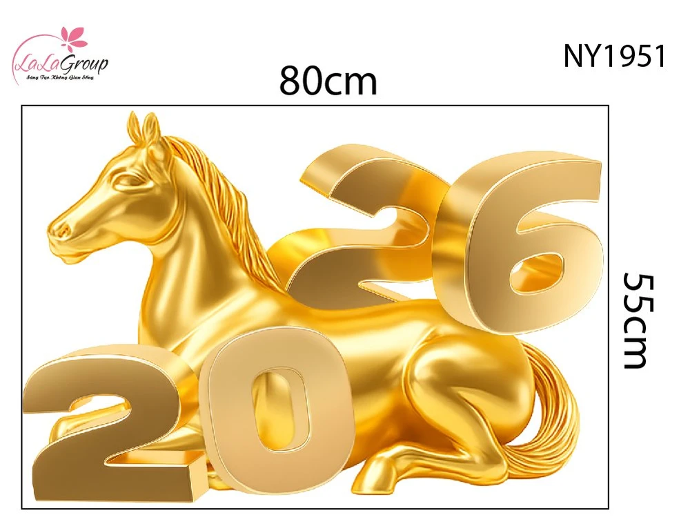 Decal Trang Trí Tết Tuấn Mã Bình An Rước Lộc Đầy Nhà