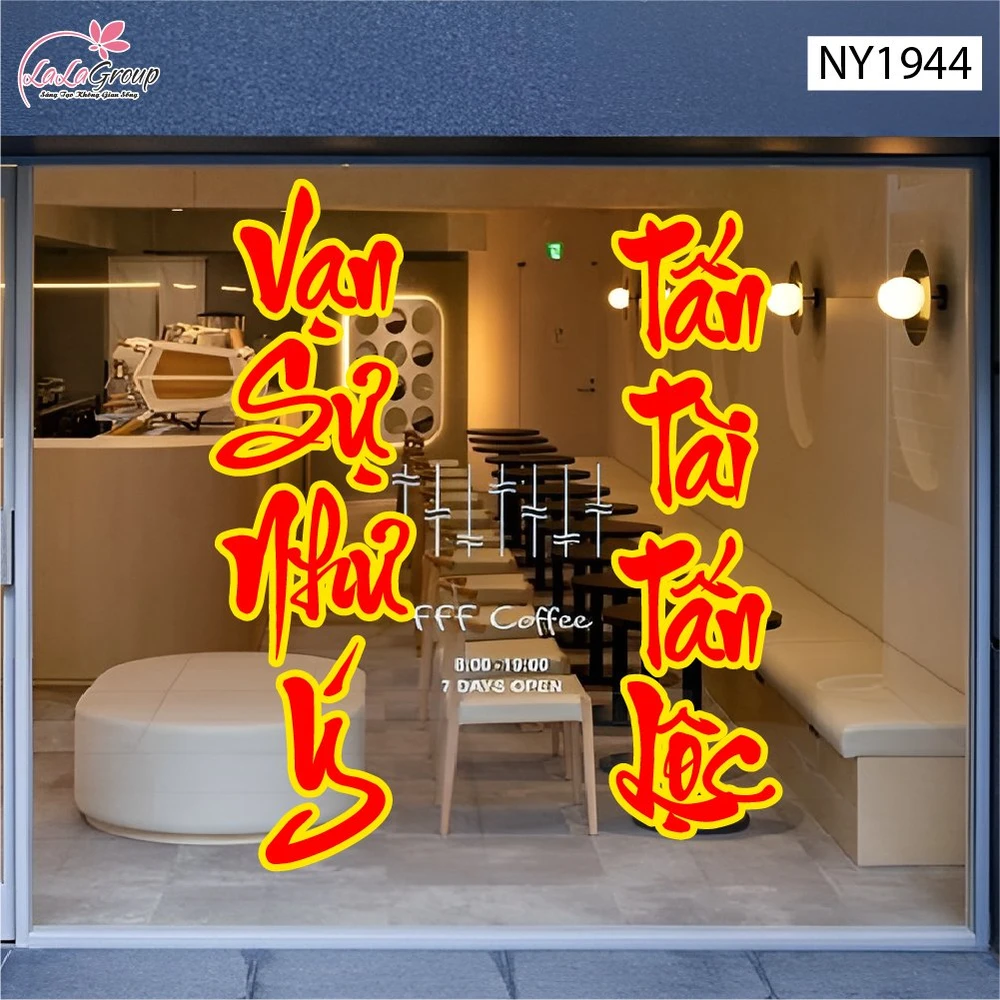 Decal Trang Trí Tết Vạn Sự Như Ý Tấn Tài Tấn Lộc