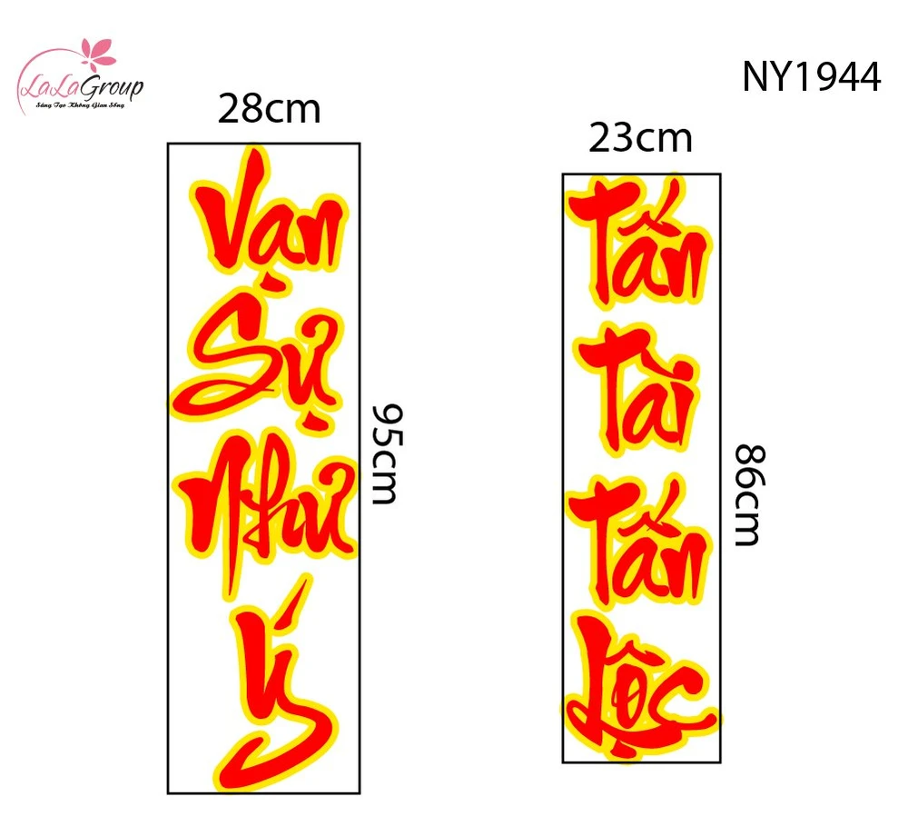 Decal Trang Trí Tết Vạn Sự Như Ý Tấn Tài Tấn Lộc