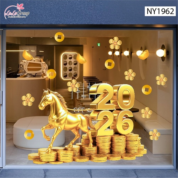 Decal Trang Trí Tết Bính Ngọ Tài Lộc Phú Quý
