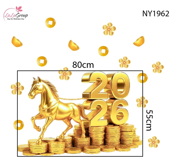Decal Trang Trí Tết Bính Ngọ Tài Lộc Phú Quý