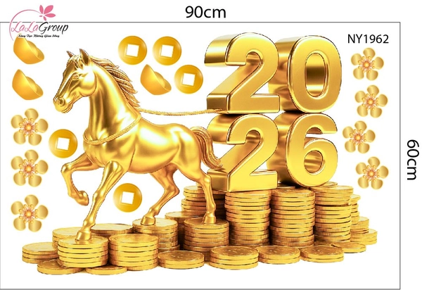 Decal Trang Trí Tết Bính Ngọ Tài Lộc Phú Quý