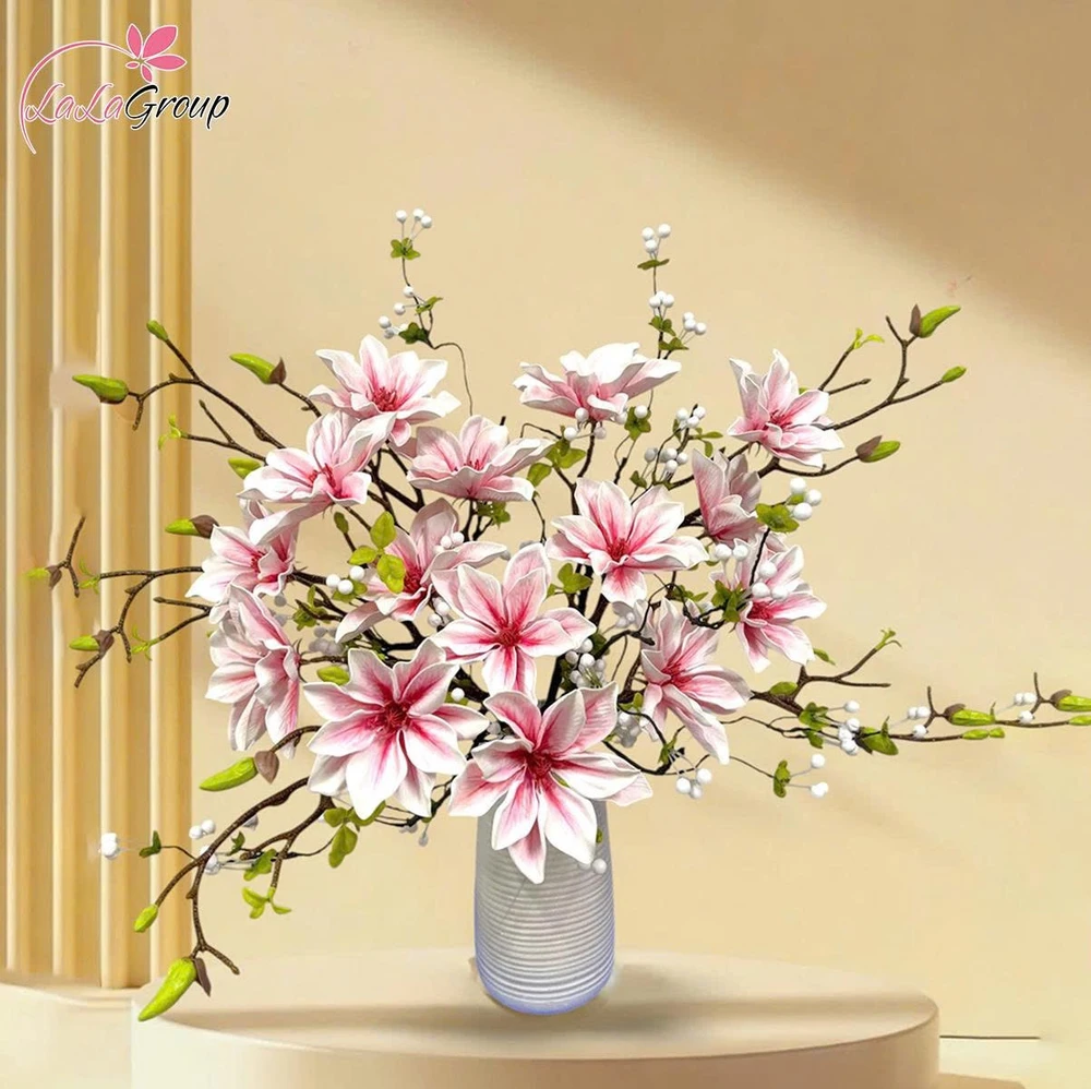 Bình hoa mộc lan hồng cao cấp