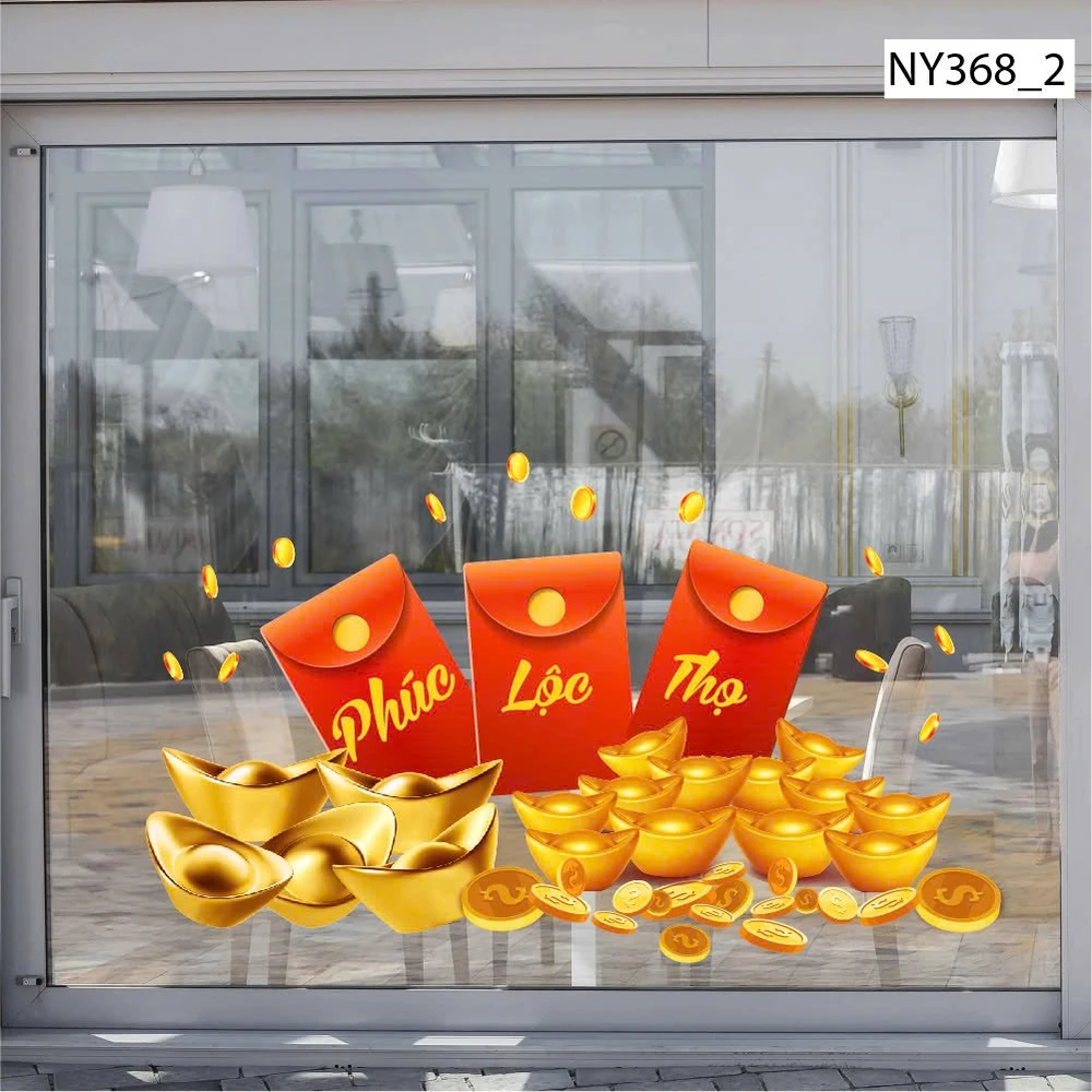 Decal Trang Trí Tết Bao Lì Xì Phúc Lộc Thọ