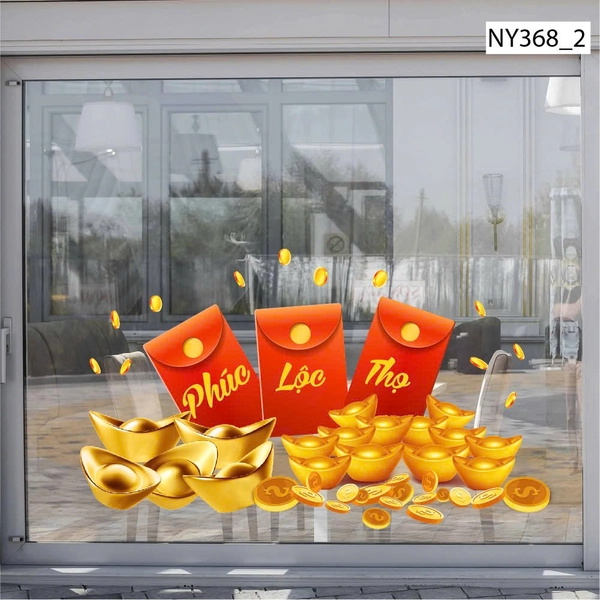 Decal Trang Trí Tết Bao Lì Xì Phúc Lộc Thọ