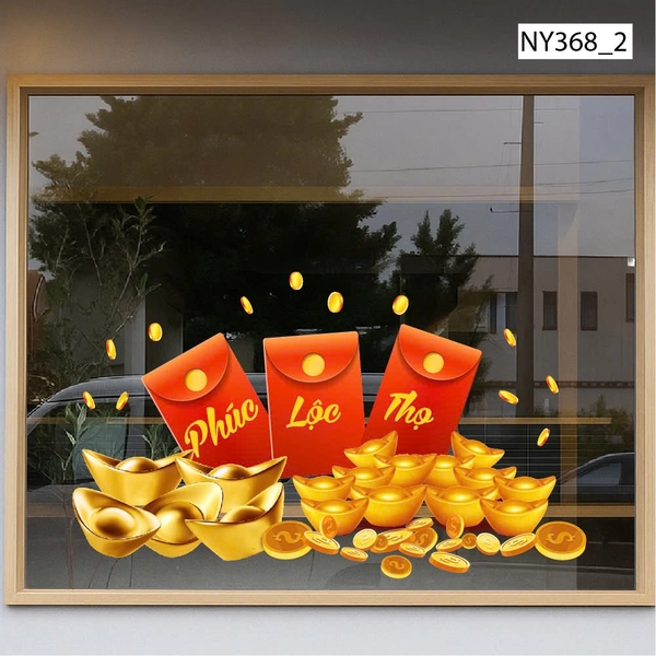 Decal Trang Trí Tết Bao Lì Xì Phúc Lộc Thọ