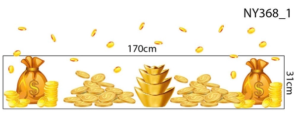 Decal Trang Trí Tết Tiền Vàng Tài Lộc Đủ Đầy